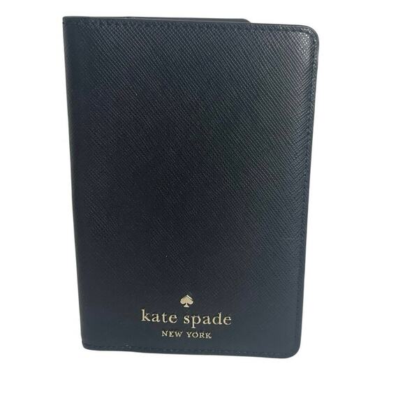 KATE SPADE PASSPORT WALLET SAFFIANO LEATHER BLACK CARDS HOLDER VERSATILE CHIC - Picture 3 of 13